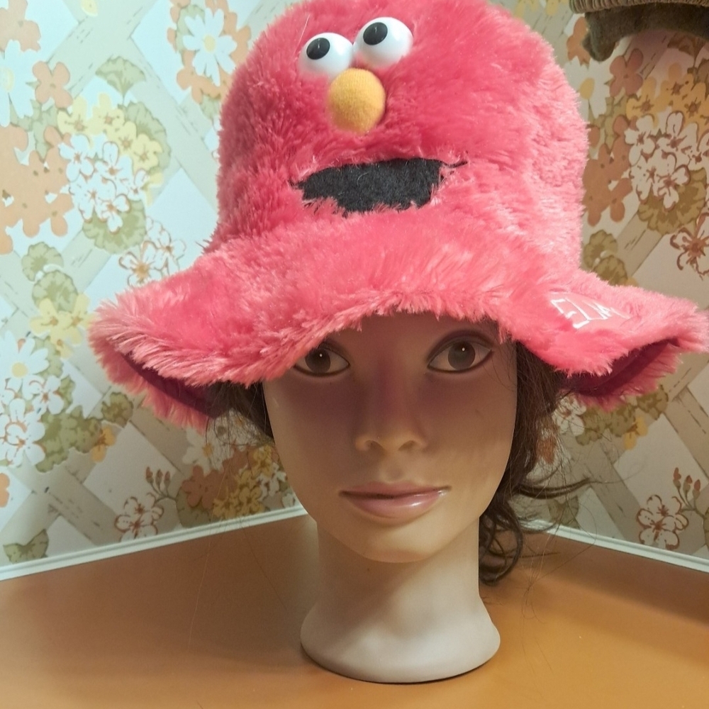 Plush Elmo bucket hat Character Hat for Kids